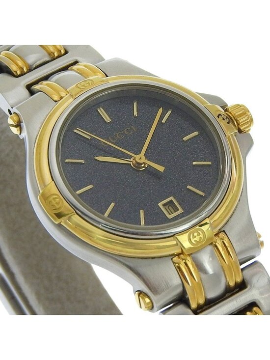 Gucci Stainless Steel Quartz Analog Display Black Dial Watch
